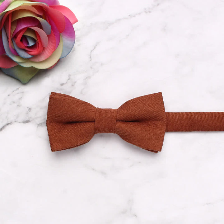 Kid's Simple Gentle Style Solid Color Bow Tie - Chocolate - image 25