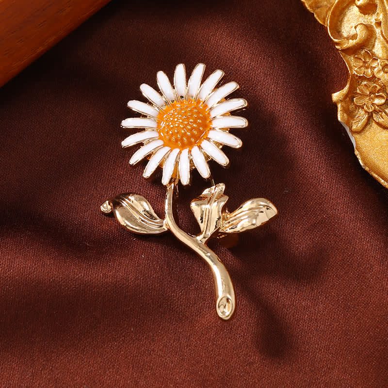 Women's Little Sunflower Enamel Floral Brooch - Yellow Sunflower - image 0