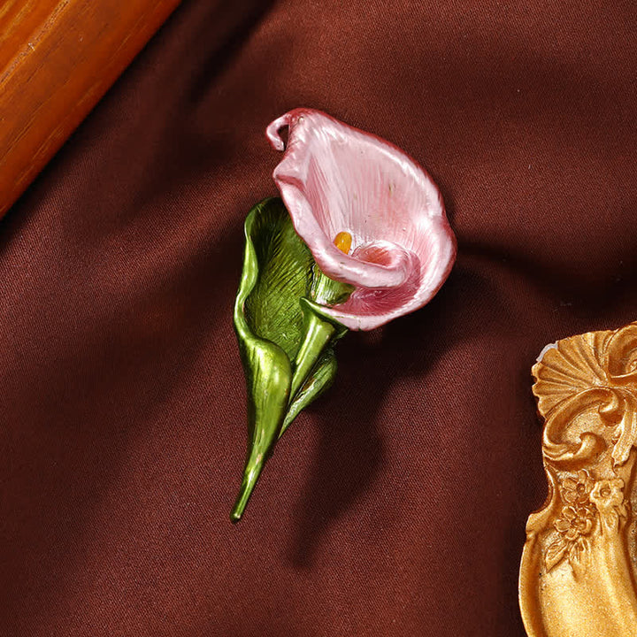 Women's Elegant Carnation Enamel Flower Brooch - Pink - image 0