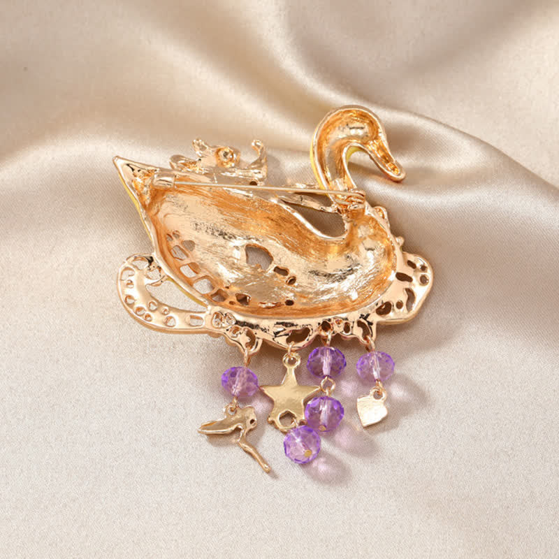 Women's Fairy Swan Tassels Hollow Brooch - image 6