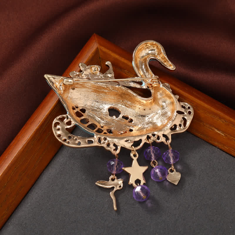 Women's Fairy Swan Tassels Hollow Brooch - image 2