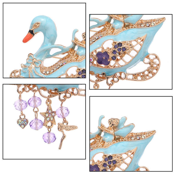 Women's Fairy Swan Tassels Hollow Brooch - image 3