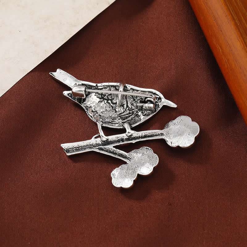 Women's Blue Imitation Turquoise Magpie Brooch - image 4