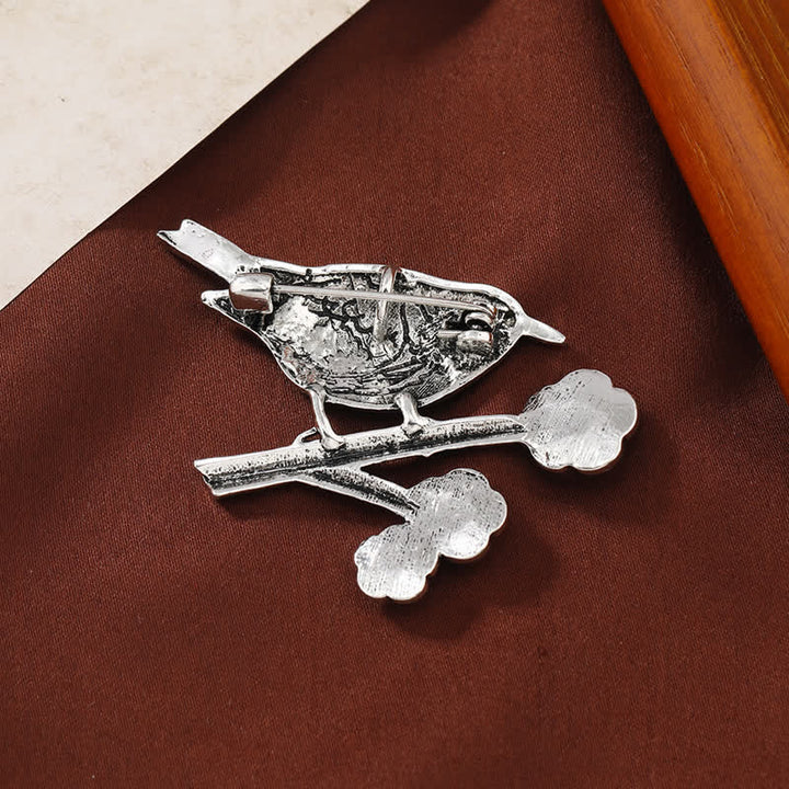Women's Blue Imitation Turquoise Magpie Brooch - image 4