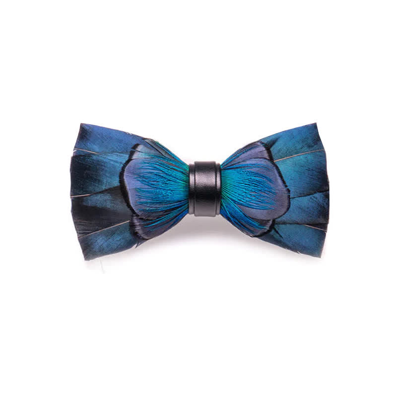 Kid's Cascading Navy Feather Bow Tie with Lapel Pin - Kid - image 0