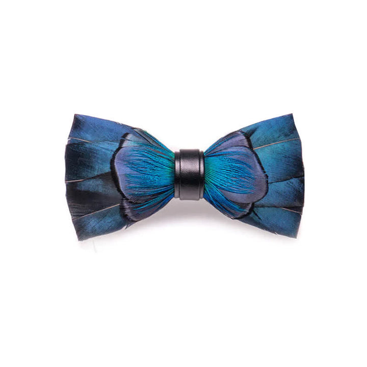 Kid's Cascading Navy Feather Bow Tie with Lapel Pin - Kid - image 0