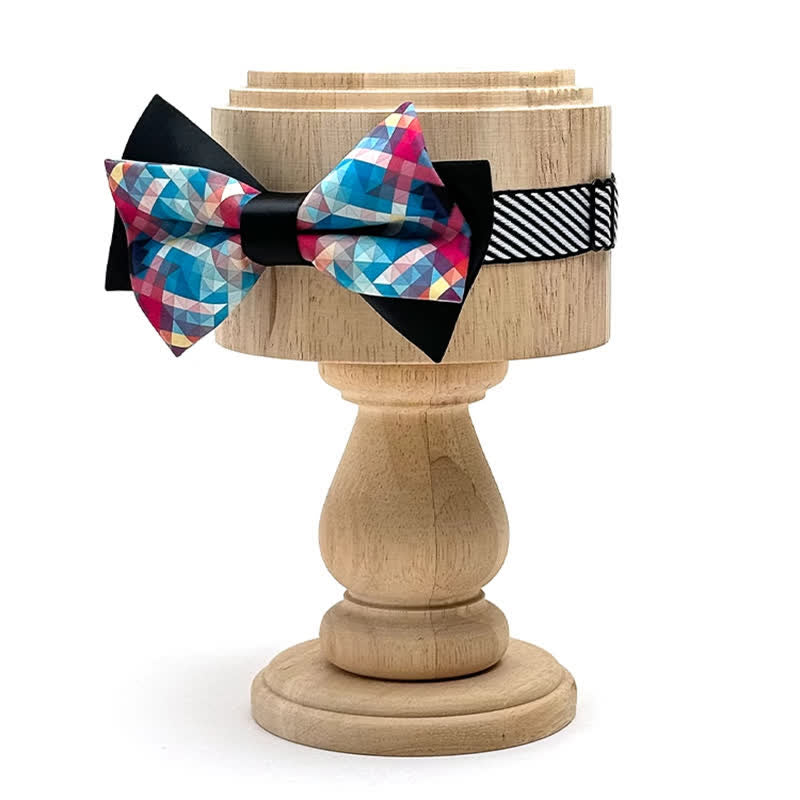 Men's Black Mercerized Fantasy Digital Print Bow Tie - image 2