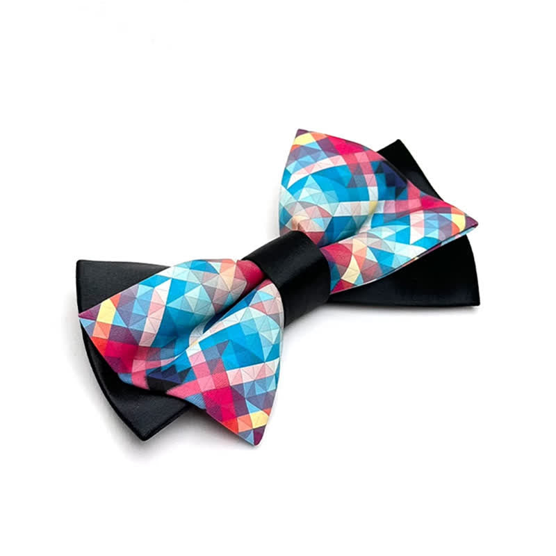 Men's Black Mercerized Fantasy Digital Print Bow Tie - image 3