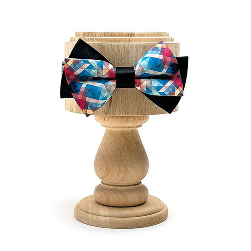 Men's Black Mercerized Fantasy Digital Print Bow Tie - Style #1 - image 1