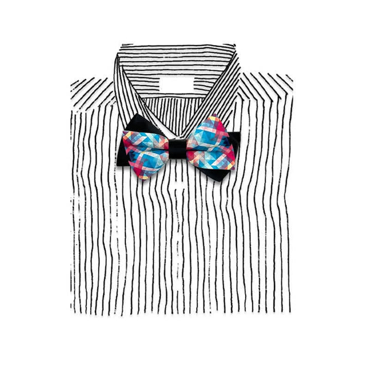 Men's Black Mercerized Fantasy Digital Print Bow Tie - image 5