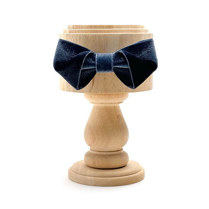 Men's Blue Series Solid Color Velvet Bow Tie - SlateGray - image 7