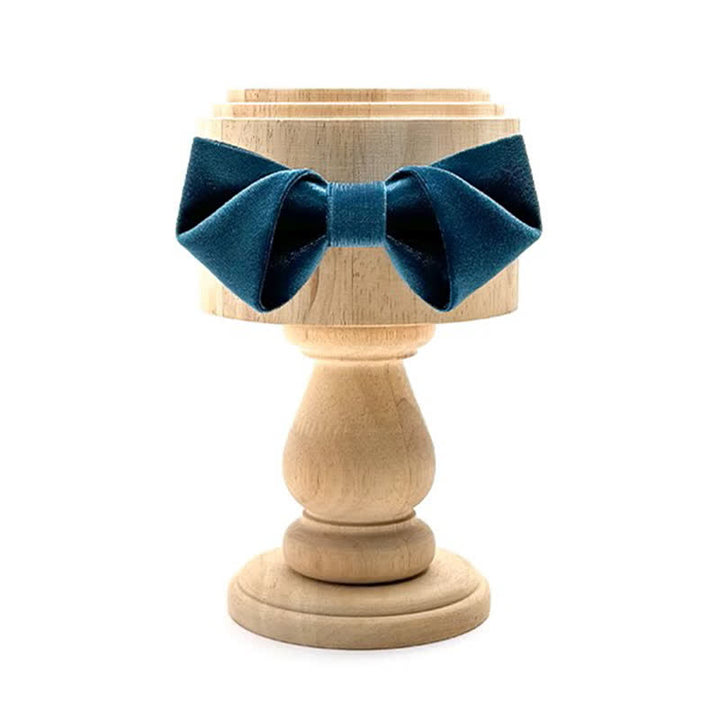 Men's Blue Series Solid Color Velvet Bow Tie - Teal - image 6