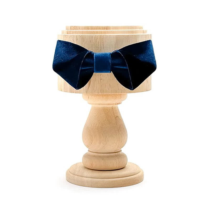 Men's Blue Series Solid Color Velvet Bow Tie - Navy Blue - image 1