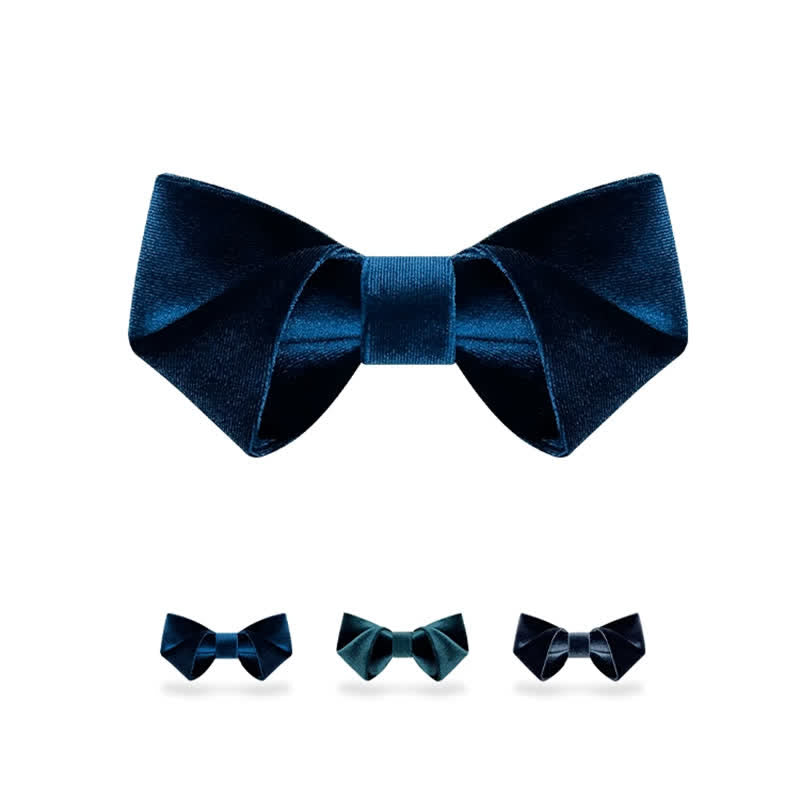 Men's Blue Series Solid Color Velvet Bow Tie - image 0