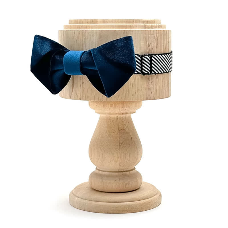 Men's Blue Series Solid Color Velvet Bow Tie - image 2