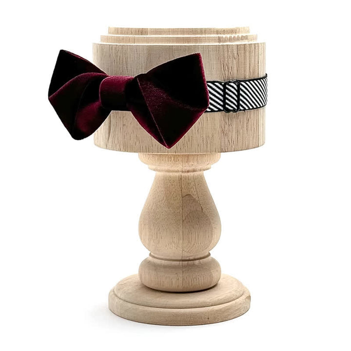 Men's Dark Red Series Solid Color Velvet Bow Tie - image 2