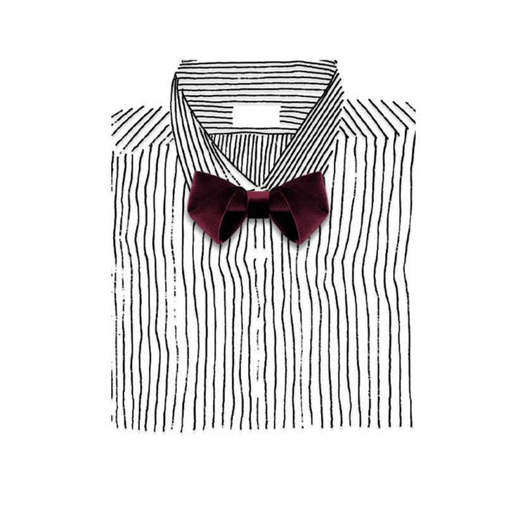 Men's Dark Red Series Solid Color Velvet Bow Tie - image 5