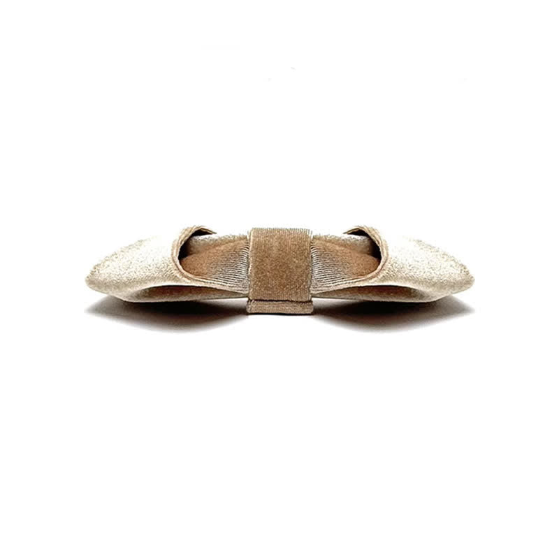 Men's Champagne Brown Series Solid Color Velvet Bow Tie - image 4