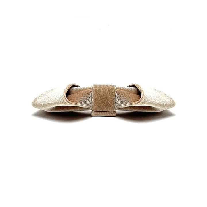 Men's Champagne Brown Series Solid Color Velvet Bow Tie - image 4