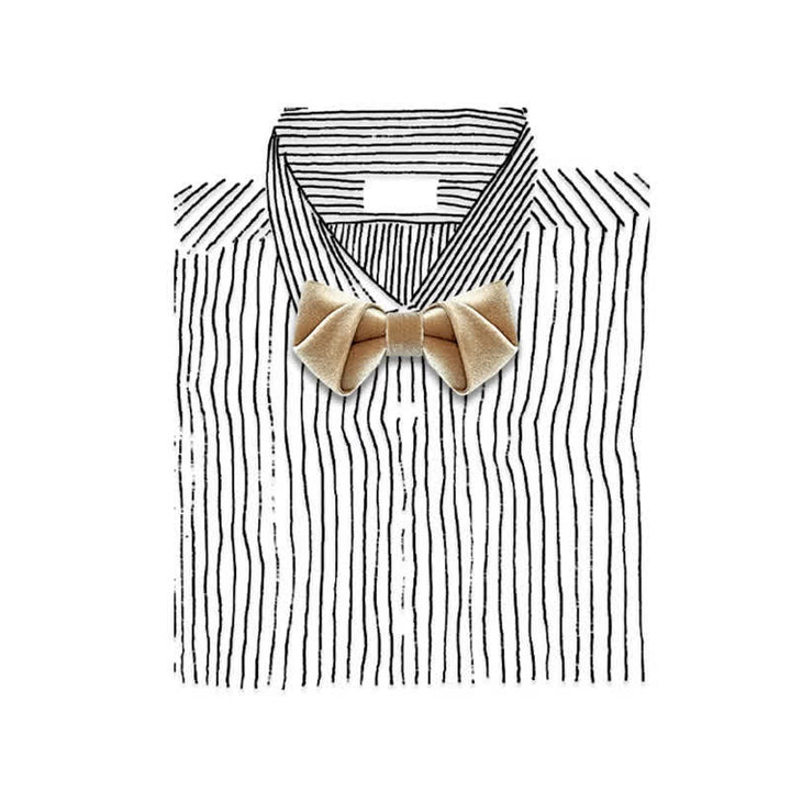 Men's Champagne Brown Series Solid Color Velvet Bow Tie - image 5