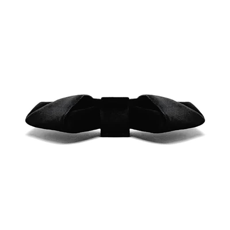 Men's Black Night Series Solid Color Velvet Bow Tie - image 5