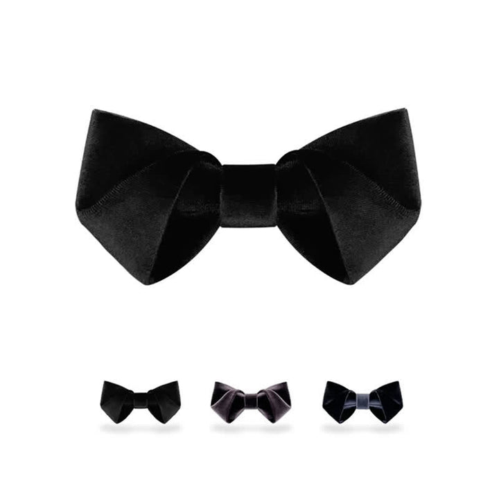 Men's Black Night Series Solid Color Velvet Bow Tie - image 0