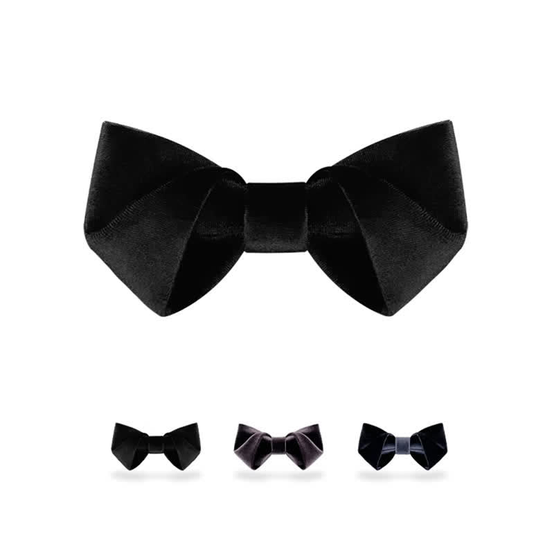 Men's Black Night Series Solid Color Velvet Bow Tie - image 0