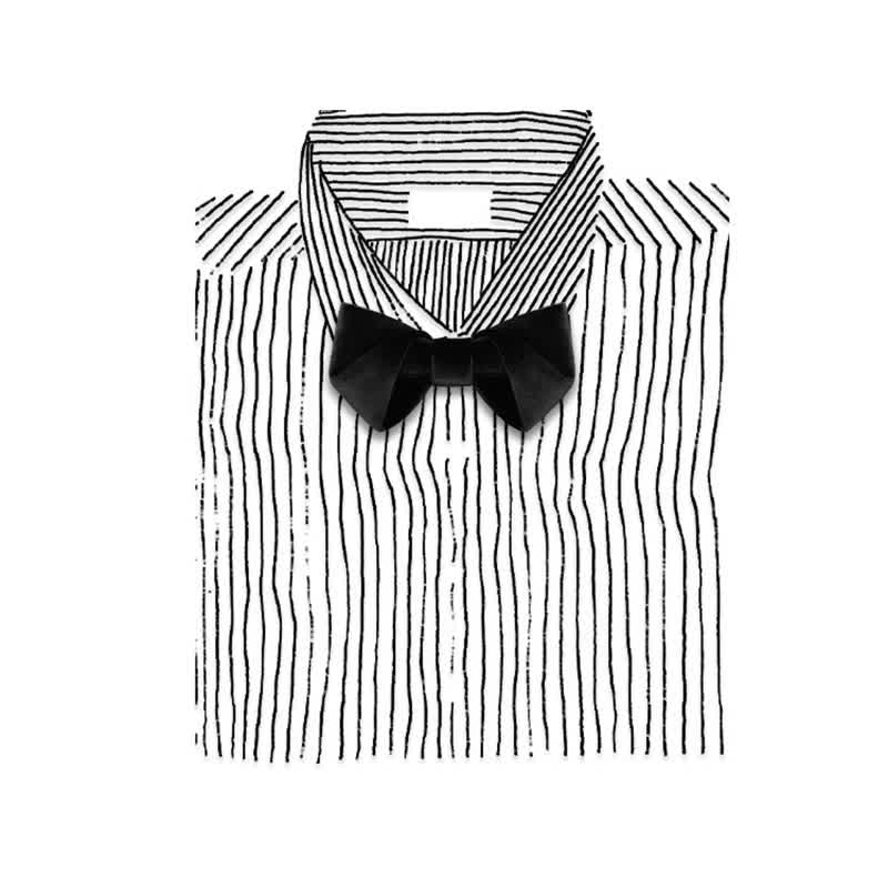 Men's Black Night Series Solid Color Velvet Bow Tie - image 3