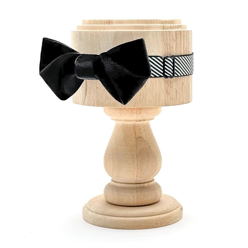 Men's Black Night Series Solid Color Velvet Bow Tie - image 2