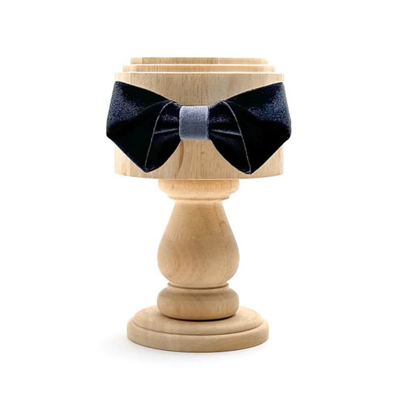 Men's Black Night Series Solid Color Velvet Bow Tie - DimGray - image 6