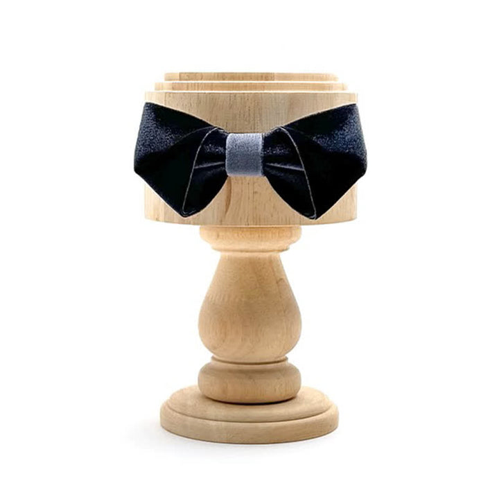 Men's Black Night Series Solid Color Velvet Bow Tie - DimGray - image 6