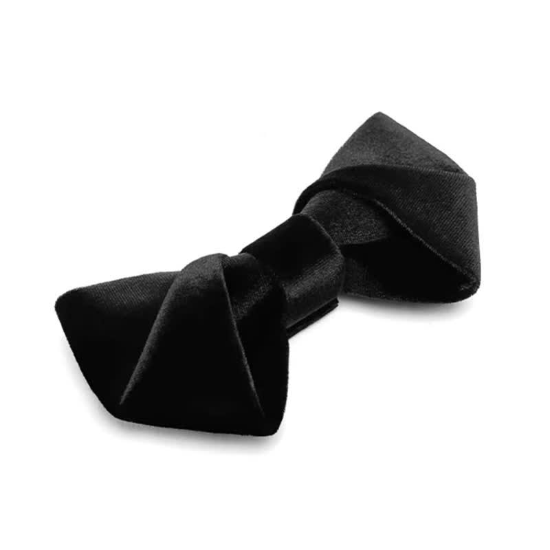 Men's Black Night Series Solid Color Velvet Bow Tie - image 4
