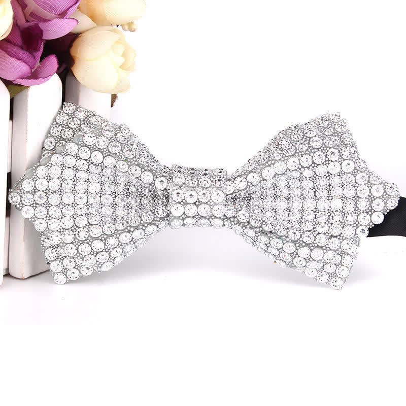 Men's Colorful Rhinestones Sequin Shining Pointed Bow Tie - Style #9 - image 14