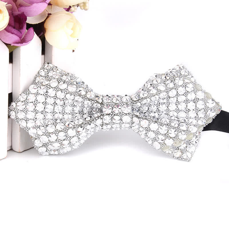 Men's Colorful Rhinestones Sequin Shining Pointed Bow Tie - Style #15 - image 20