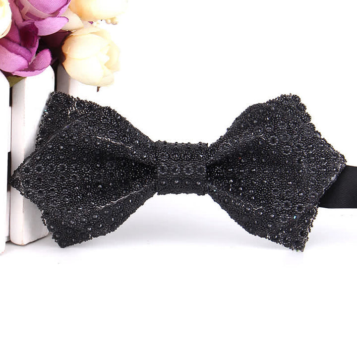 Men's Colorful Rhinestones Sequin Shining Pointed Bow Tie - Style #11 - image 16
