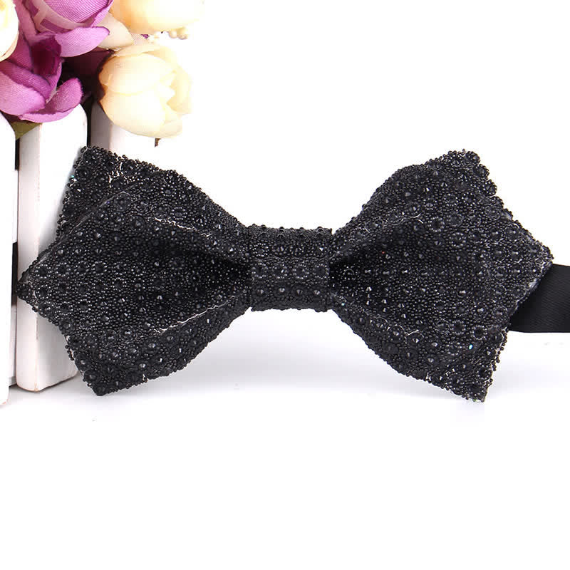 Men's Colorful Rhinestones Sequin Shining Pointed Bow Tie - Style #11 - image 16