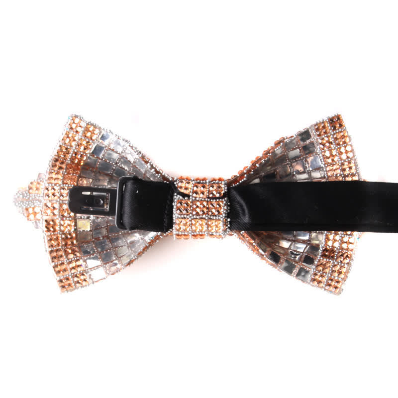 Men's Colorful Rhinestones Sequin Shining Pointed Bow Tie - image 5