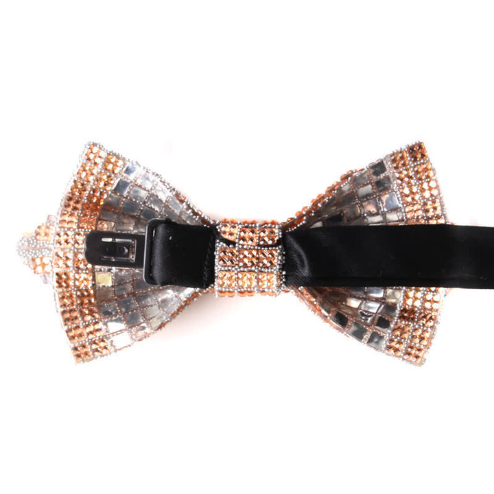 Men's Colorful Rhinestones Sequin Shining Pointed Bow Tie - image 5