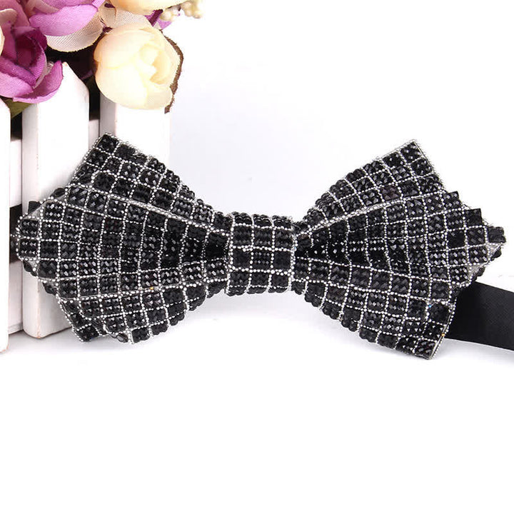Men's Colorful Rhinestones Sequin Shining Pointed Bow Tie - Style #16 - image 21
