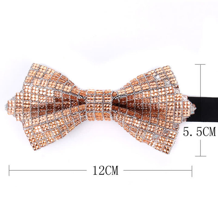 Men's Colorful Rhinestones Sequin Shining Pointed Bow Tie - image 4