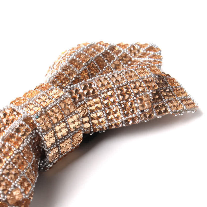 Men's Colorful Rhinestones Sequin Shining Pointed Bow Tie - image 6