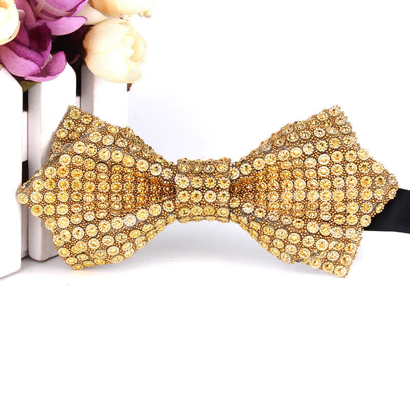 Men's Colorful Rhinestones Sequin Shining Pointed Bow Tie - Style #1 - image 1