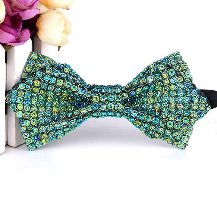 Men's Colorful Rhinestones Sequin Shining Pointed Bow Tie - Style #7 - image 12