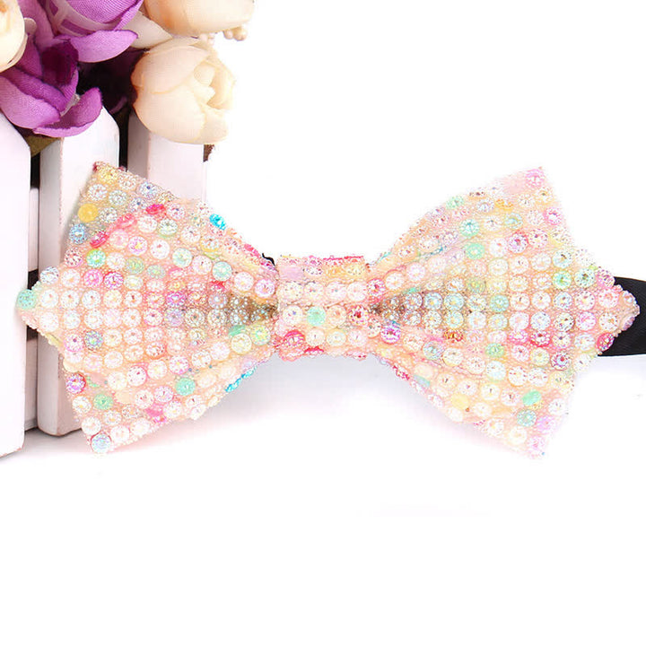 Men's Colorful Rhinestones Sequin Shining Pointed Bow Tie - Style #3 - image 8