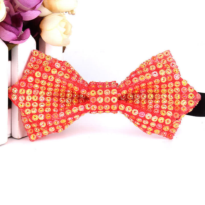 Men's Colorful Rhinestones Sequin Shining Pointed Bow Tie - Style #5 - image 10