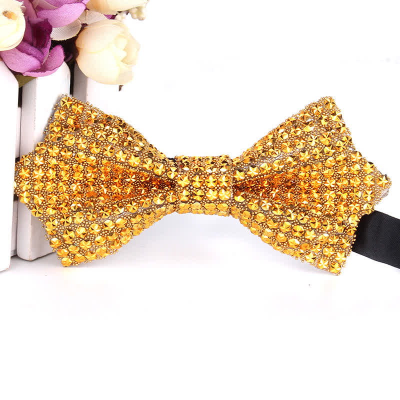 Men's Colorful Rhinestones Sequin Shining Pointed Bow Tie - Style #12 - image 17