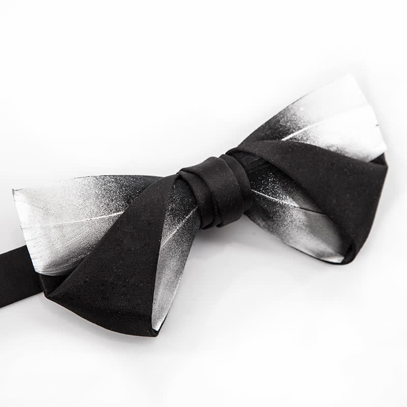 Men's Gradient Starry Galaxy Feather Bow Tie - image 1