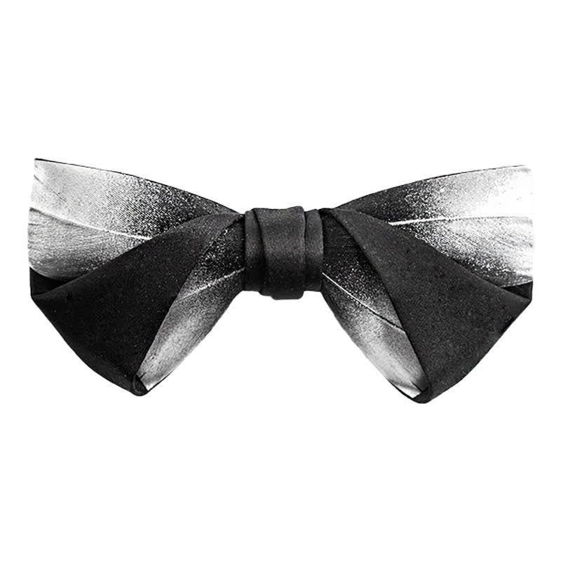 Men's Gradient Starry Galaxy Feather Bow Tie - Black - image 0
