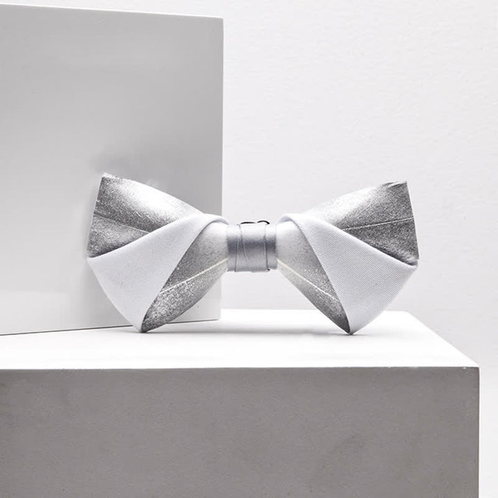 Men's Gradient Starry Galaxy Feather Bow Tie - White - image 2