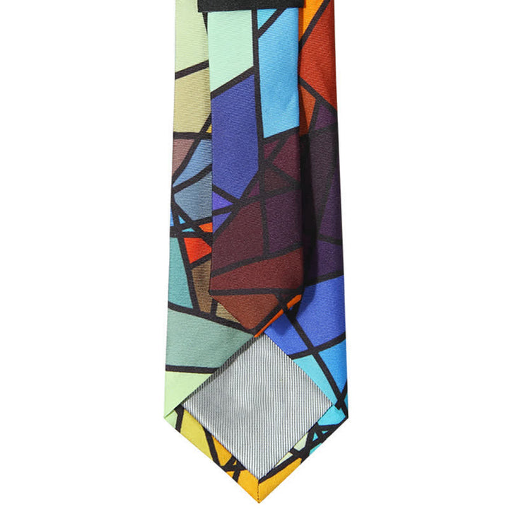 Men's Abstract Colorful Mosaic Print Necktie - image 5